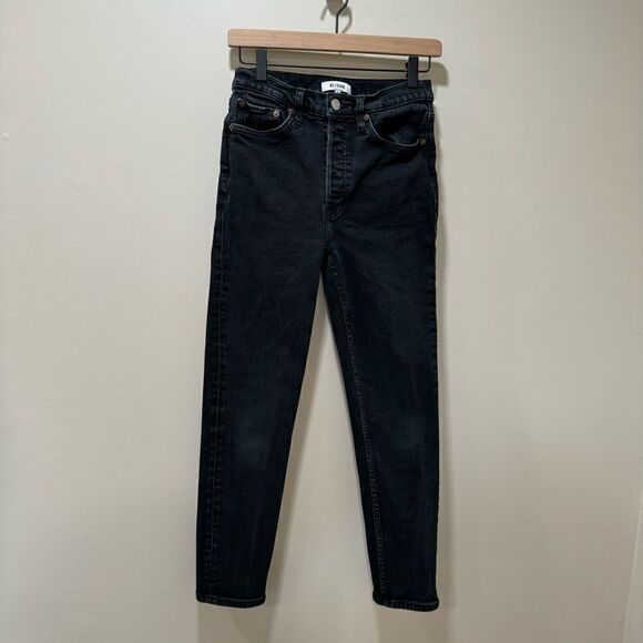 Re/Done High Rise Black Skinny Jeans sz 27 - Picture 1 of 7